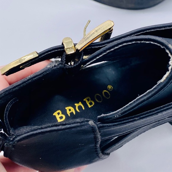 EUC Bamboo Sharpay Buckle Cut Out Ankle Booties - Picture 10 of 11